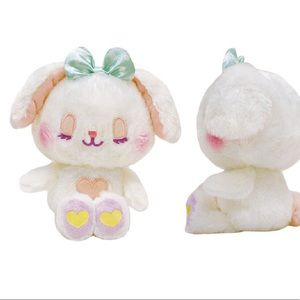 Amuse Cotton Candy Sugar Ribbon White Sugar Dog Jumbo Large Plushie